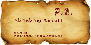 Páhány Marcell névjegykártya