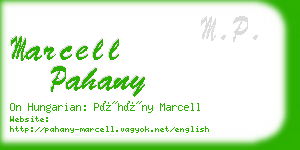 marcell pahany business card